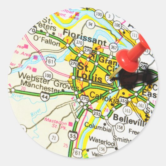 St. Louis, Missouri Runder Aufkleber (Vorderseite)