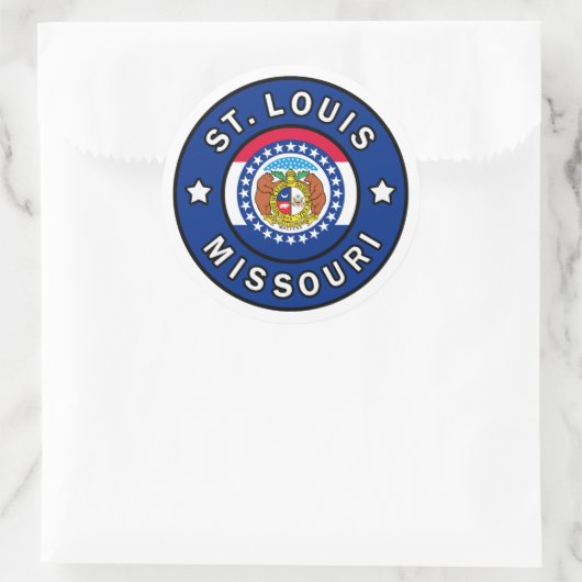 St. Louis Missouri Runder Aufkleber (Tasche)