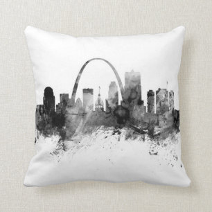 St. Louis Missouri Skyline Black White Kissen