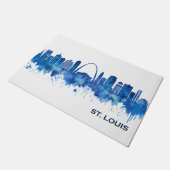 St. Louis Missouri Skyline Blue Fußmatte (Schrägansicht)