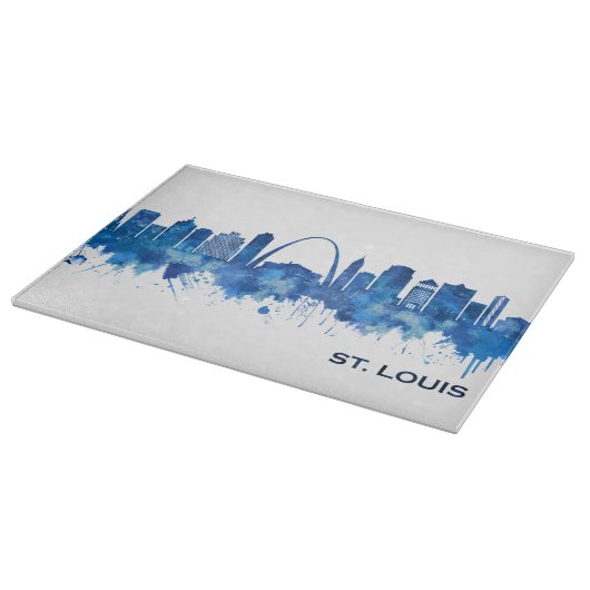 St. Louis Missouri Skyline Blue Schneidebrett (Ecke)