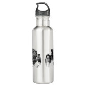 St. Louis Missouri Skyline BW Edelstahlflasche (Rückseite)