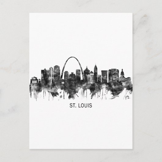 St. Louis Missouri Skyline BW Einladungspostkarte (Vorderseite)