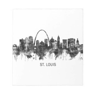 St. Louis Missouri Skyline BW Notizblock