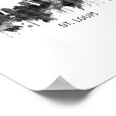 St. Louis Missouri Skyline BW Poster (Ecke)
