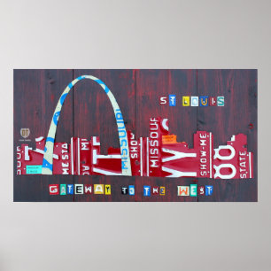 St. Louis Missouri Skyline Lizenzschild Art Print Poster