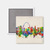 St. Louis Missouri Skyline Magnet (Vorderseite/Rückseite)