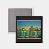 St. Louis Missouri Skyline Magnet (Vorderseite/Rückseite)