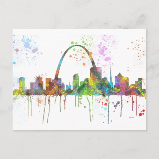 ST LOUIS, MISSOURI SKYLINE POSTKARTE (Vorderseite)