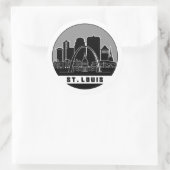 St. Louis Missouri Skyline Runder Aufkleber (Tasche)