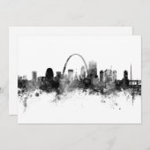 St Louis Missouri Skyline Schwarz-weiß Einladung (Vorne/Hinten)