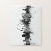 St Louis Missouri Skyline Schwarz-weiß Puzzle (Vertikal)