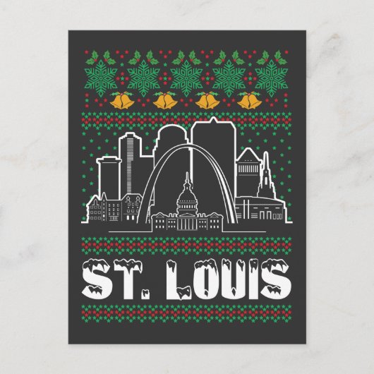 St. Louis Missouri Ugly Christmas Postkarte (Vorderseite)