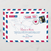 St. Louis Missouri & UK Airmail Wedding Vielen Dan Einladung (Vorne/Hinten)