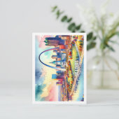 ST Louis Missouri USA Famous Place Water color Postkarte (Stehend Vorderseite)