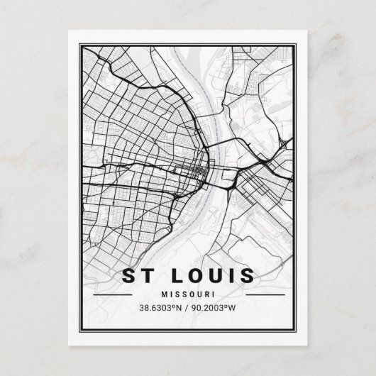 St Louis Missouri USA Travel City Map Postkarte (Vorderseite)