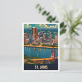 St Louis Missouri USA Vintage Travel Illustration Postkarte (Stehend Vorderseite)