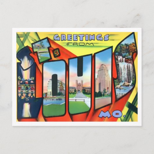 St. Louis, Missouri Vintag Big Letters Postcard Postkarte (Vorderseite)