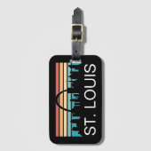 ST. LOUIS MISSOURI VINTAG SKYLINE SUNSET GEPÄCKANHÄNGER (Vorderseite Vertikal)