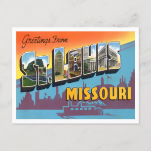 St Louis, Missouri Vintage Große Buchstaben Postka Postkarte