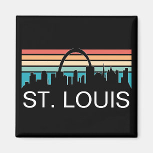 ST. LOUIS MISSOURI VINTAGE-SKYLINE SONNUNTERGANG MAGNET