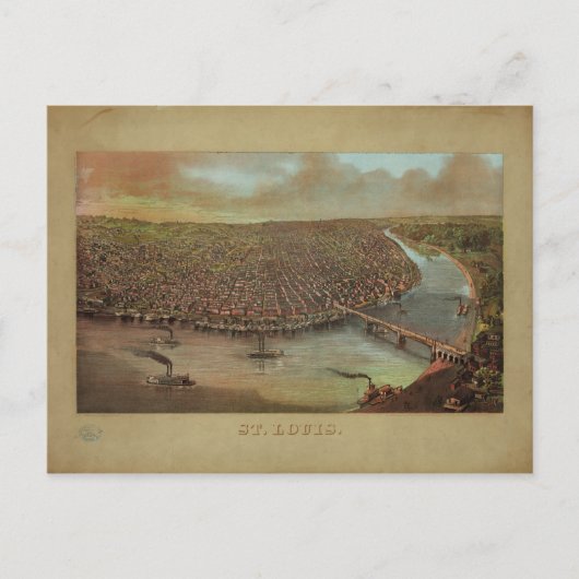 St. Louis Missouri von George Degen aus dem Jahr 1 Postkarte (Vorderseite)