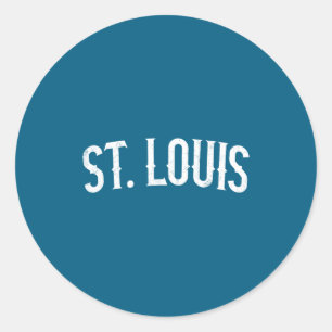 St louis missouri weißer abgenutzter Text vintage Runder Aufkleber
