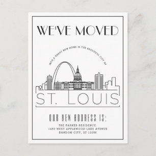 St. Louis Modern Deco   Adressänderung Ankündigungspostkarte