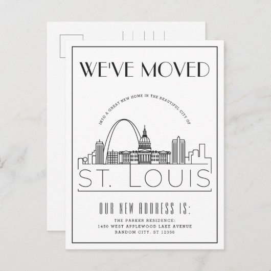 St. Louis Moderner Deko | Änderung der Anschrift  Ankündigungspostkarte (Vorne/Hinten)