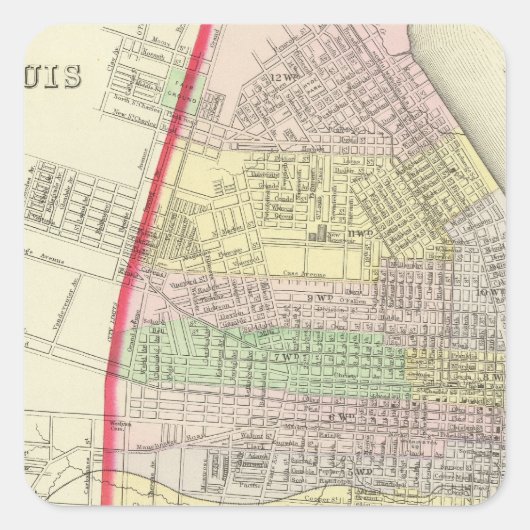 St Louis Quadratischer Aufkleber (Vorderseite)