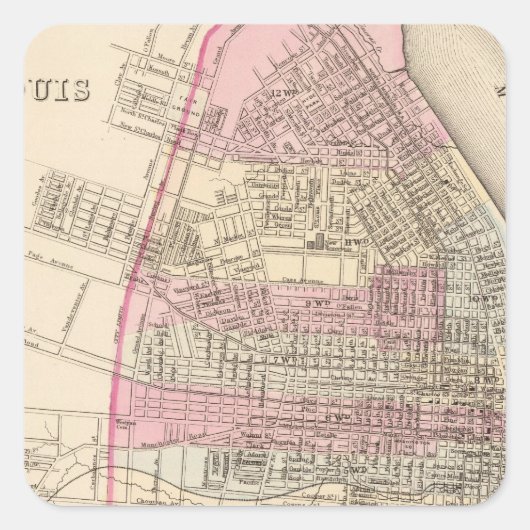 St Louis Quadratischer Aufkleber (Vorderseite)