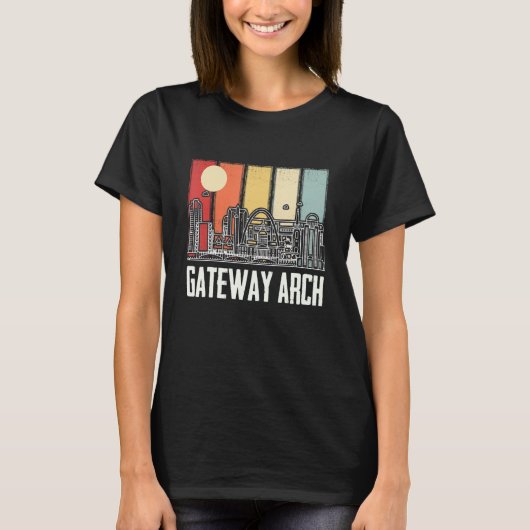 St Louis Retro Gateway Arch Nationalpark Missouri T-Shirt (Vorderseite)