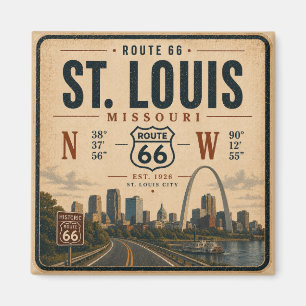 St. Louis Route 66 Arch Koordinaten Andenken Magnet