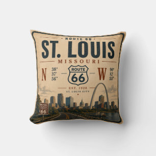 St. Louis Route 66 Koordinaten Sofa Gateway Kissen