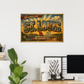 St Louis Route 66 Vintage Reise Poster (Heimbüro)