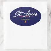 St. Louis Script Ovaler Aufkleber (Tasche)