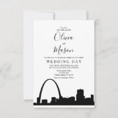 St Louis Skyline City Wedding Einladung (Vorderseite)