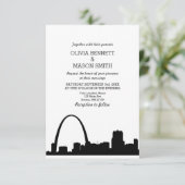 St Louis Skyline City Wedding Einladung (Stehend Vorderseite)