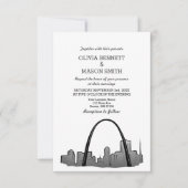 St Louis Skyline City Wedding Einladung (Vorderseite)