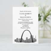 St Louis Skyline City Wedding Einladung (Stehend Vorderseite)