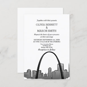 St. Louis Skyline Cityscape Hochzeit Einladung
