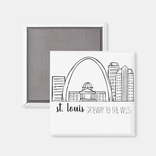 St. Louis Skyline Magnet (Vorderseite/Rückseite)