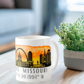 St. Louis Skyline Map Koordinates Kaffeetasse