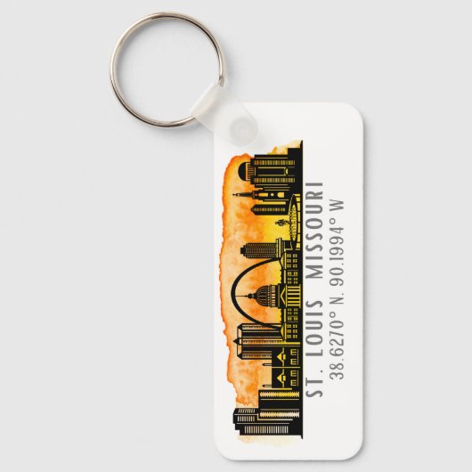 St. Louis Skyline Map Koordinates Schlüsselanhänger (Vorderseite)