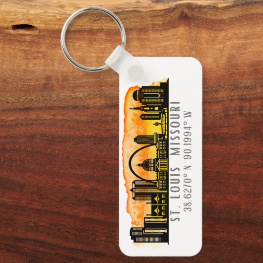St. Louis Skyline Map Koordinates Schlüsselanhänger (Vorderseite)