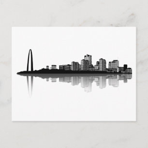 St. Louis Skyline Postcard (b/w) Postkarte