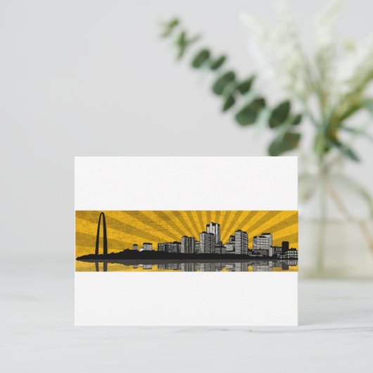 St. Louis Skyline Postcard (gelb) Postkarte (Stehend Vorderseite)