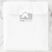 St. Louis Skyline Quadratischer Aufkleber (Tasche)