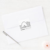 St. Louis Skyline Quadratischer Aufkleber (Umschlag)