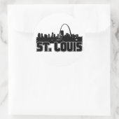 St Louis Skyline Runder Aufkleber (Tasche)